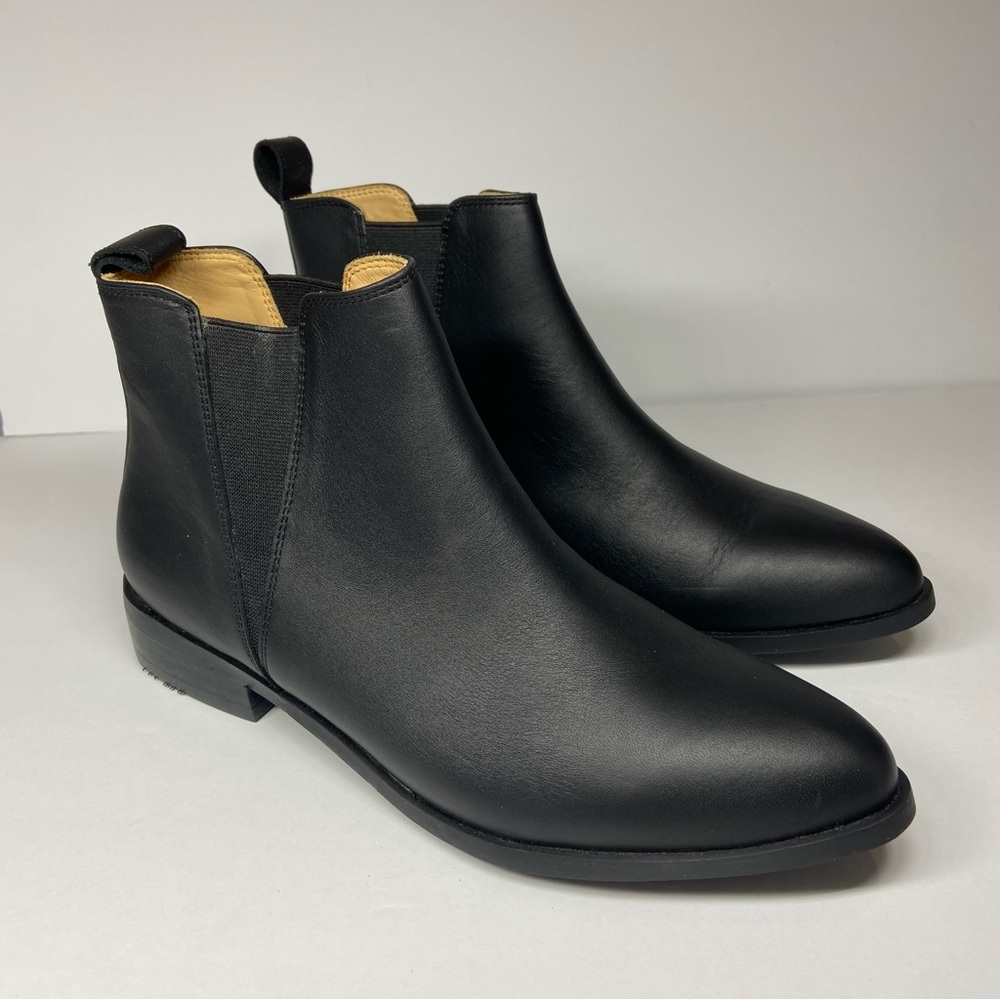Nisolo Everyday Eva Chelsea Shoe Womens Size 8.5 Black Leather Ankle Booties.